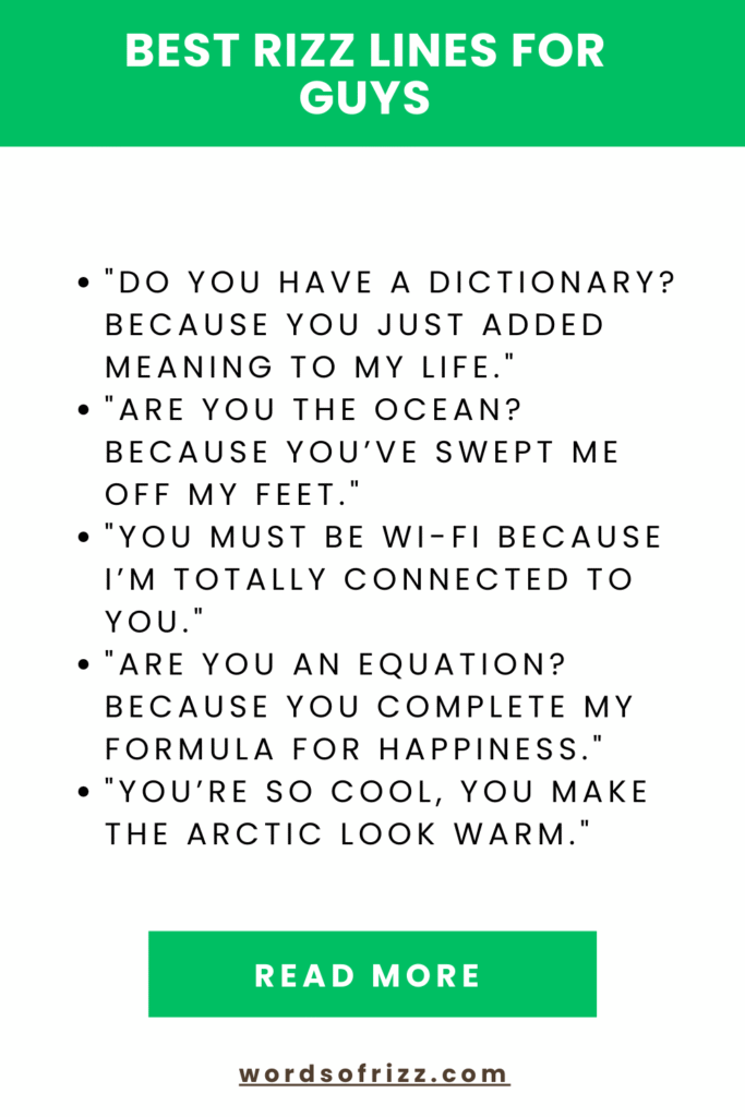 Best Rizz Pickup Lines To Break The Ice And Impress Anyone 5 Best Rizz Lines For Guys