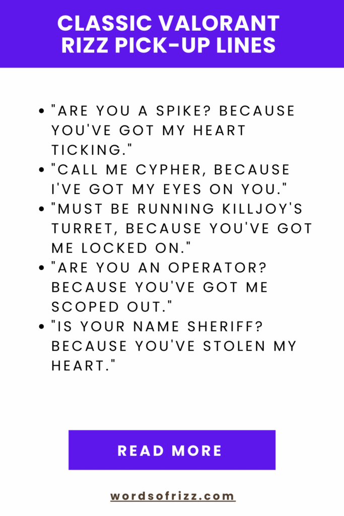 120 Best Valorant Rizz Pick-Up Lines to Charm Your Squad 2 Classic Valorant Rizz Pick-Up Lines