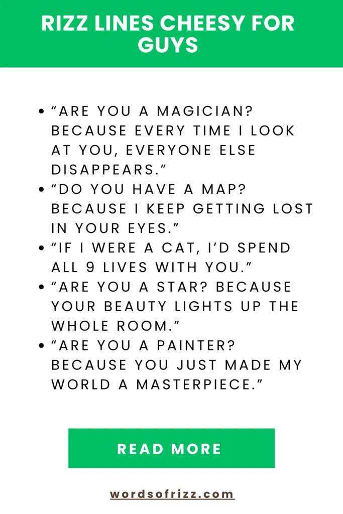 Stand-Out Cheesy Rizz Pickup Lines You Need To Try In 2025 5 Rizz Lines Cheesy For Guys
