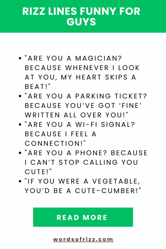 Best 99 Funny Rizz Pickup Lines That'll Make Anyone Smile 5 Rizz Lines Funny For Guys