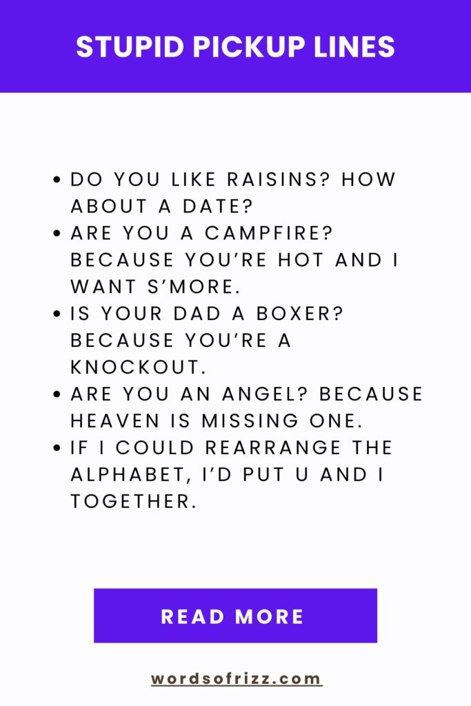 Laugh Your Way to Their Heart: 30+ Stupid Rizz Pickup Lines 4 Stupid Pickup Lines
