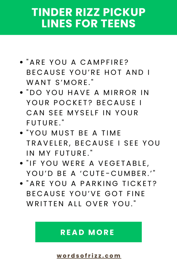 Get More Matches with These Tinder Rizz Pickup Lines In 2025 6 Tinder Rizz Pickup Lines For Teens