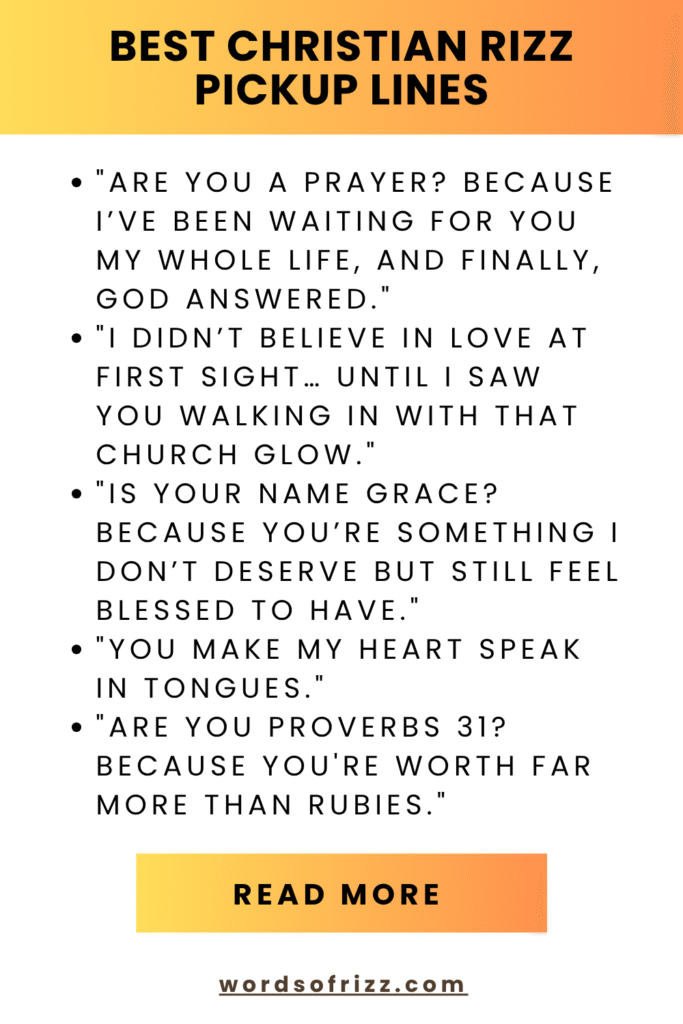 Best Christian Rizz Pickup Lines