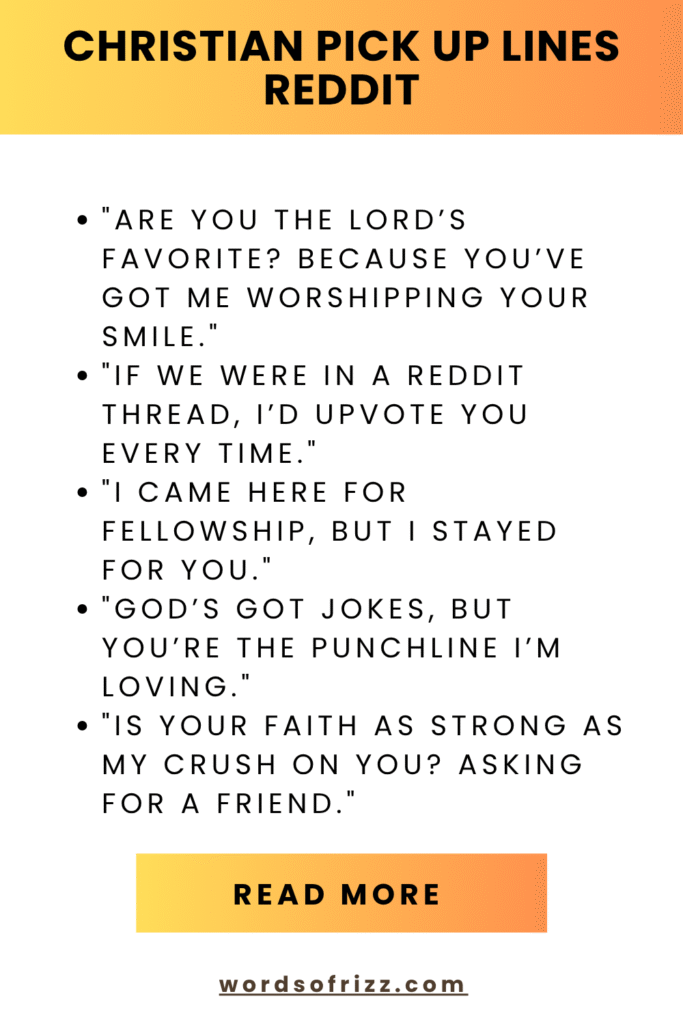 Christian Pick Up Lines Reddit