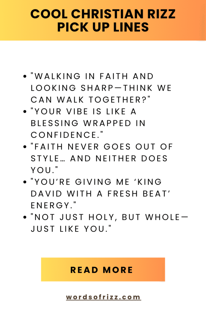 Cool Christian Rizz Pick Up Lines
