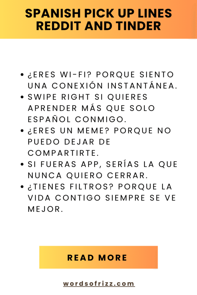 Best 169 + Spanish Rizz Pickup Lines That Actually Work 11 Spanish Pick Up Lines Reddit And Tinder