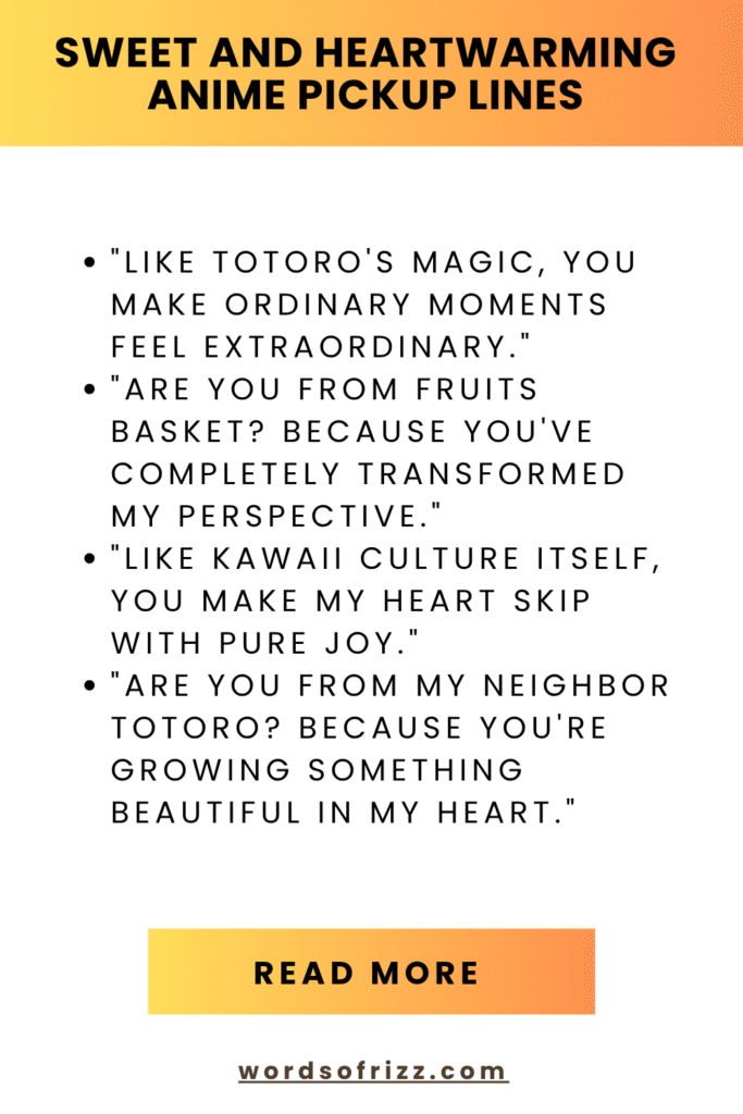 84+ Best Anime Rizz Pickup Lines That Work in 2025 4 Sweet and Heartwarming Anime Pickup Lines